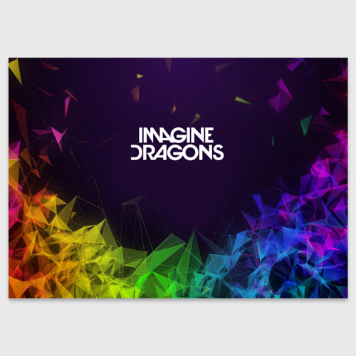 Поздравительная открытка Imagine dragons, цвет белый