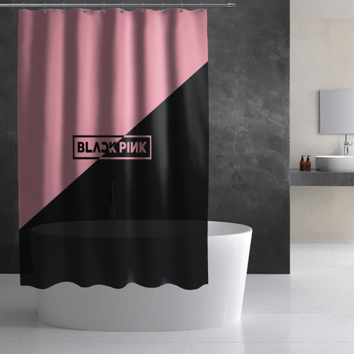 Штора 3D для ванной Black Pink - фото 2