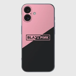 Чехол для iPhone 16 силиконовый с защитой камеры Black Pink