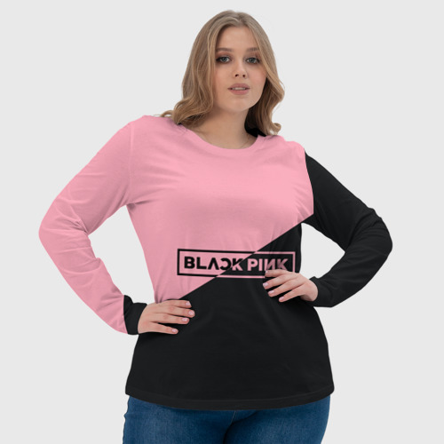 Женский лонгслив 3D Black Pink, цвет 3D печать - фото 6