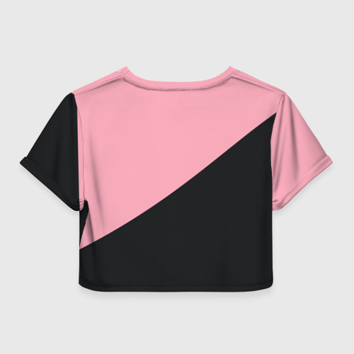 Женская футболка Crop-top 3D Black Pink, цвет 3D печать - фото 2