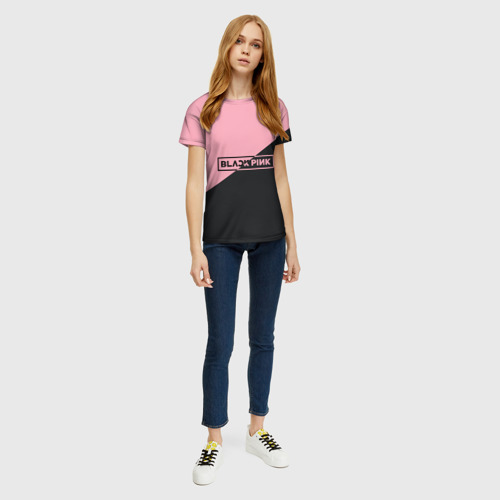 Женская футболка 3D Black Pink, цвет 3D печать - фото 5