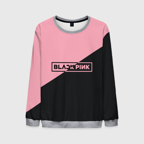 Мужской свитшот 3D Black Pink, цвет меланж