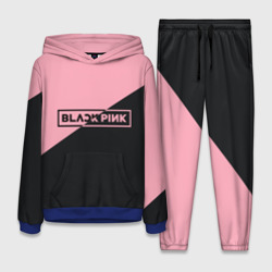 Женский костюм с толстовкой 3D Black Pink