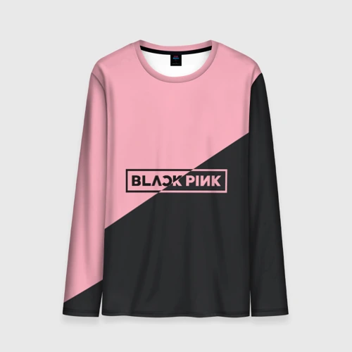 Мужской лонгслив 3D Black Pink
