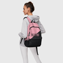 Рюкзак с принтом Black Pink для любого человека, вид спереди №4. Цвет основы: белый