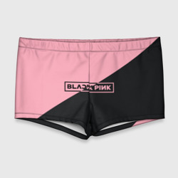 Мужские купальные плавки 3D Black Pink