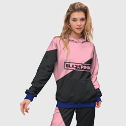 Женский костюм с толстовкой 3D Black Pink - фото 2