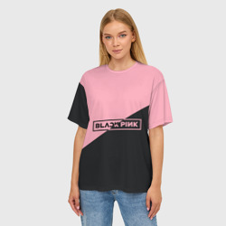 Женская футболка oversize 3D Black Pink - фото 2