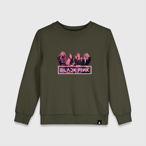 Детский свитшот хлопок Black Pink, цвет хаки