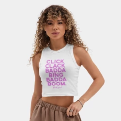 Женская укороченная майка-топ хлопок Blackpink - фото 2