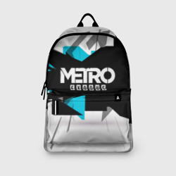Рюкзак с принтом Metro Exodus для любого человека, вид спереди №3. Цвет основы: белый