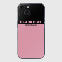 Чехол для iPhone 15 силиконовый с защитой камеры Blackpink