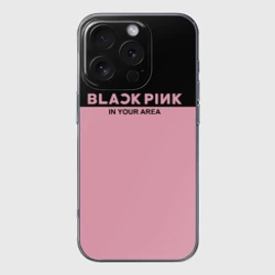 Чехол для iPhone 16 Pro Max силиконовый с защитой камеры Blackpink