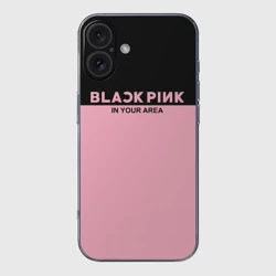Чехол для iPhone 16 силиконовый с защитой камеры Blackpink