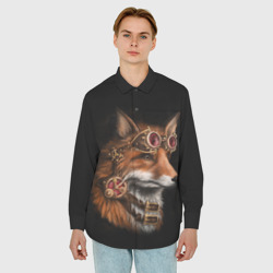 Мужская рубашка oversize 3D Королевский лис king FOX - фото 2