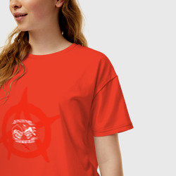 Женская футболка хлопок Oversize Монгол Шуудан - фото 2