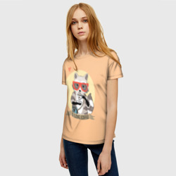 Женская футболка 3D Енот и кофе - фото 2