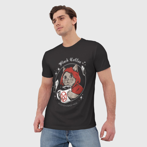 Мужская футболка 3D Cat Wizard, цвет 3D печать - фото 3