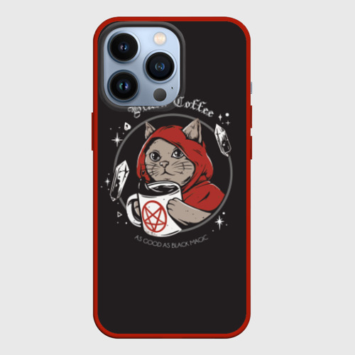 Чехол для iPhone 13 Pro Cat Wizard, цвет красный