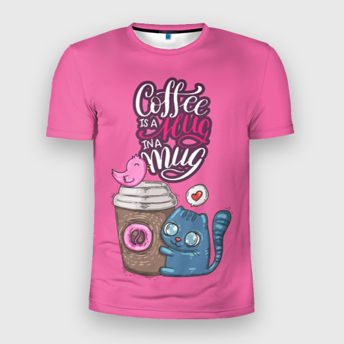 Мужская Спортивная футболка Coffee is a hug (3D)