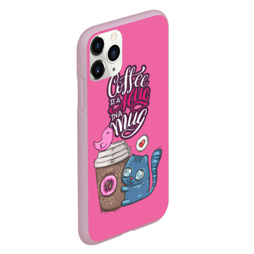 Чехол для iPhone 11 Pro матовый Coffee is a hug, цвет розовый - фото 3