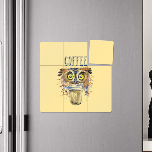 Магнитный плакат 3Х3 Сова и кофе - фото 4
