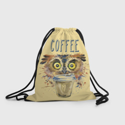 Рюкзак-мешок 3D Сова и кофе