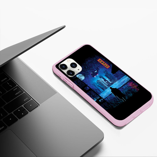 Чехол для iPhone 11 Pro Max матовый Бегущий по лезвию 2049 1, цвет розовый - фото 5