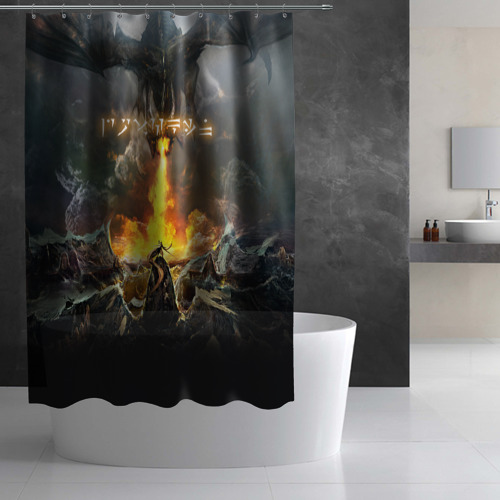 Штора 3D для ванной The Elder Scrolls - фото 2