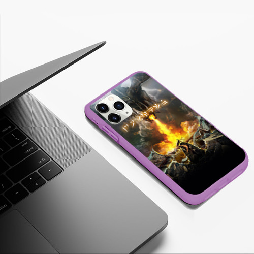 Чехол для iPhone 11 Pro Max матовый The Elder Scrolls, цвет фиолетовый - фото 5