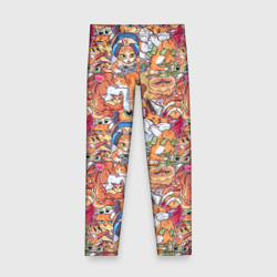 Детские леггинсы 3D Котобомбинг паттерн рыжулек