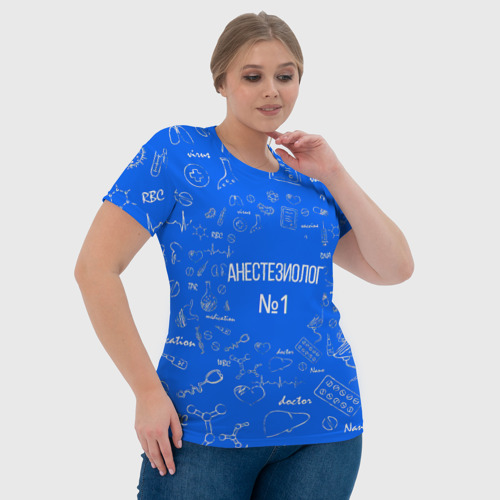 Женская футболка 3D Анестезиолог номер 1, цвет 3D печать - фото 6