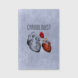 Обложка для паспорта матовая кожа Сердце и кардиолог