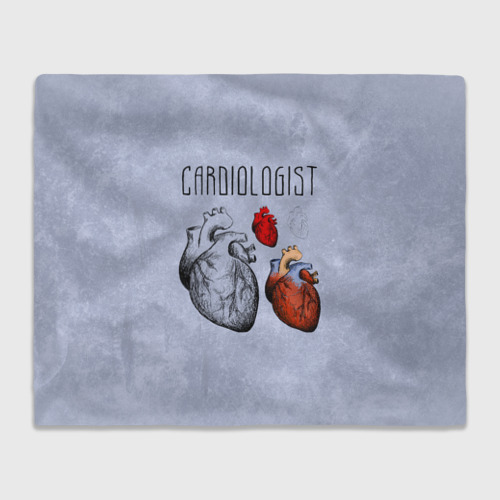 Плед 3D Сердце и кардиолог, цвет 3D (велсофт)