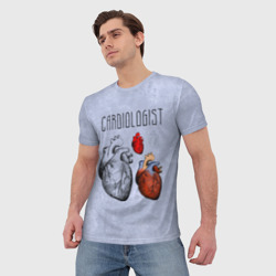 Мужская футболка 3D Сердце и кардиолог - фото 2