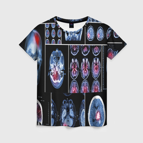 Женская футболка с принтом Неврология, вид спереди №1