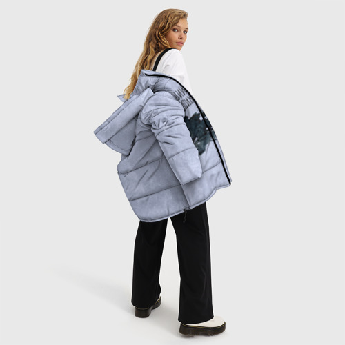 Женская зимняя куртка Oversize Лучший в мире психиатр, цвет светло-серый - фото 5