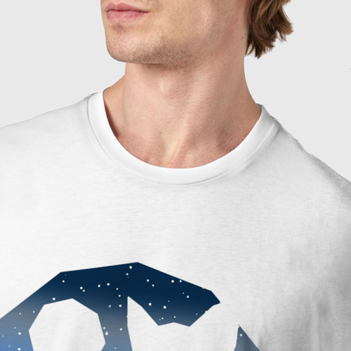 Мужская футболка хлопок Геометрическая лиса, цвет белый - фото 6