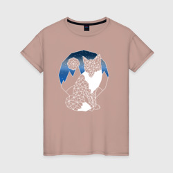 Женская футболка хлопок Геометрическая лиса