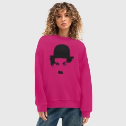 Женский свитшот oversize без начеса хлопок Чарли Чаплин взгляд - фото 2