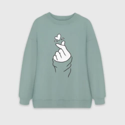 Женский свитшот oversize без начеса хлопок K - pop