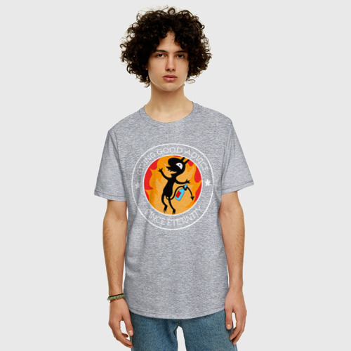 Мужская футболка хлопок Oversize с принтом Люси, фото на моделе #1