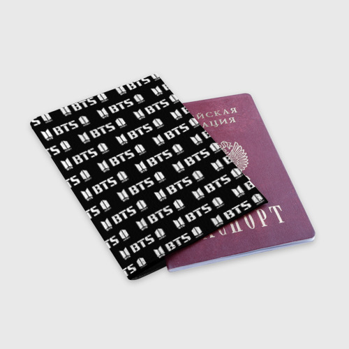 Обложка для паспорта матовая кожа BTS , цвет черный - фото 3