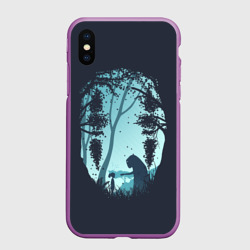 Чехол для iPhone XS Max матовый Силует лица Каонаси