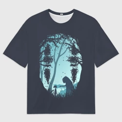 Женская футболка oversize 3D Силует лица Каонаси