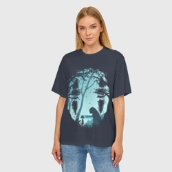 Женская футболка oversize 3D Силует лица Каонаси - фото 2