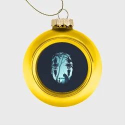 Ёлочный шар стеклянный/пластиковый Силует лица Каонаси