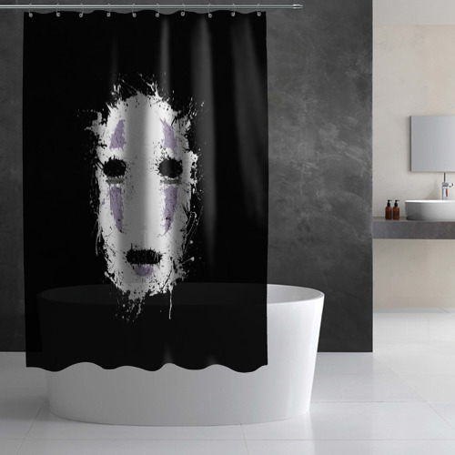 Штора 3D для ванной Маска Безымянного Бога Каонаси - фото 3