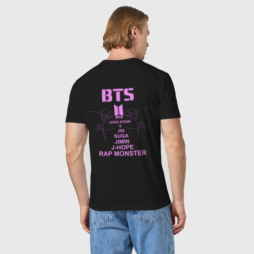 Мужская футболка хлопок BTS (ДВУХСТОРОННЯЯ), цвет черный - фото 4